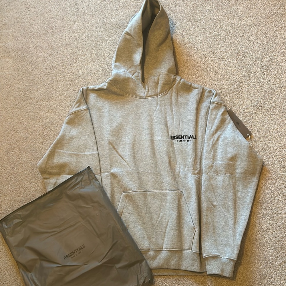 Brand New Dark Oatmeal Essentials Hoodie